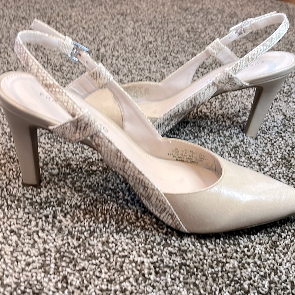 Franco Sarto slingback cream heel